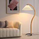 Axyaa Nordic Wood Walnut LED Floor Lamp for Cozy Home Lighting