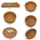 Axyaa Rattan Wicker Serving Baskets - 10 Styles for Bread, Fruit, Vegetables Basket in Khaki