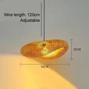 Axyaa Nordic Bamboo Weave Chandelier with LED E27 Bulb
