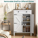 Axyaa 5-Tier Wooden Shoe Storage Cabinet with Adjustable Shelves and Drawer