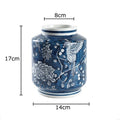 Axyaa Blue White Porcelain Vase Floral Table Decoration Aesthetic Room Decor