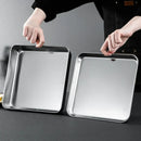Axyaa Stainless Steel Square Baking Pan Dessert Tray Kitchen Storage Tools