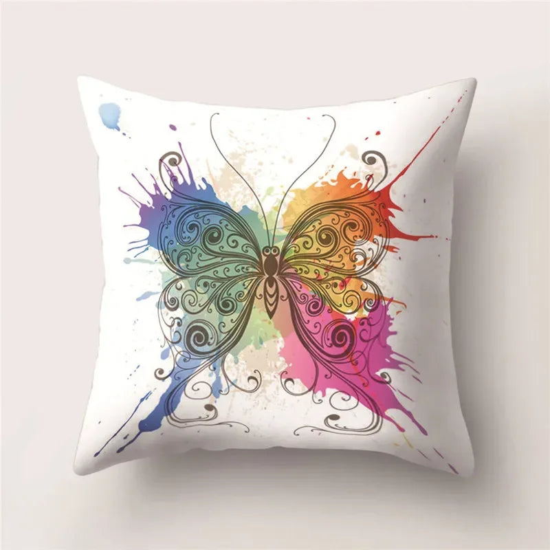 Butterfly Print Decorative Cushion Cover 45X45CM Sofa Polyester Pillow Case for Home Decor