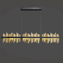 Axyaa Gold/Black LED Modern Chandelier for Dining Room and Kitchen Island