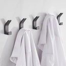 Axyaa Space Aluminum Double Hooks: Strong Adhesive, Waterproof, Bathroom & Coat Rack