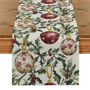 Axyaa Christmas Table Runner Holiday Decoration for Kitchen Dining Room