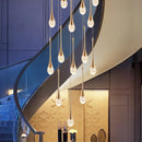 Axyaa Crystal Chandelier: Modern LED Staircase & Living Room Decor Lighting