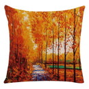 Axyaa Retro Landscape Oil Painting Linen Pillowcase 45*45cm for Living Room Sofa