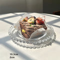 Axyaa Retro Heart Glass Dessert Plates Set for Home Table Decor
