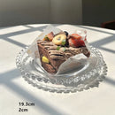 Axyaa Retro Heart Glass Plate Set - Korean Ins Style Breakfast Dessert Cake Plate