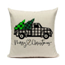 Axyaa Christmas Pickup Trucks Linen Cushion Covers 45x45 for Modern Home Decor