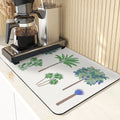Axyaa Silicone Dish Mat, Flowers Pattern Absorbent Drying Mat for Kitchen Essentials