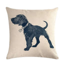 Axyaa Cute Puppy Head Linen Pillow Case 45*45cm