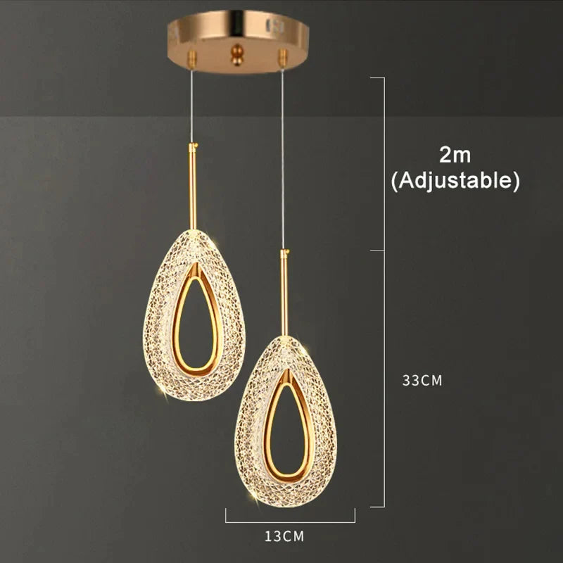 Axyaa Nordic Ring LED Pendant Lights Modern Hanging Lamp for Bedroom and Living Room