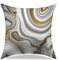 Axyaa Marble & Gold Abstract Pattern Pillow Covers for Sofa, Bedroom, Car