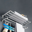 Axyaa Towel Rack Wall Mount Holder Bathroom Accessories Shower Hanger Towel Bar Shelf