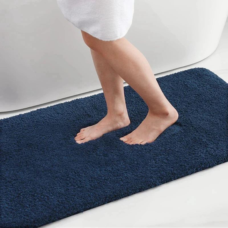 Axyaa Shaggy Soft Bath Rug Mat - Absorbent, Non Slip, Machine Washable