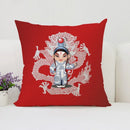 Axyaa Beijing Opera Face Changing Pillow Case 45x45cm for Sofa & Car Decoration