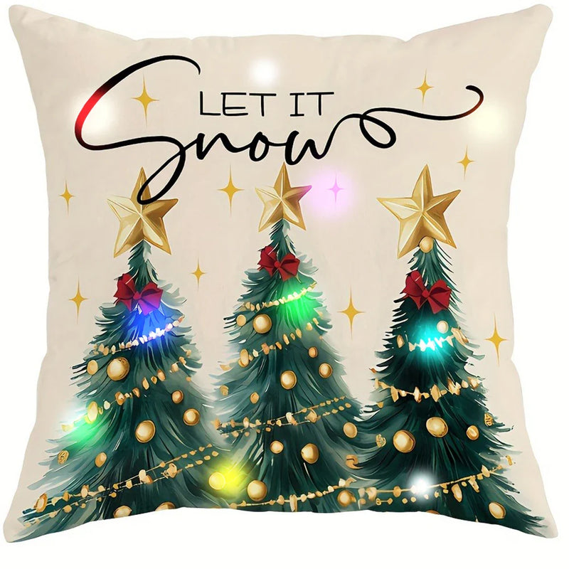 Axyaa LED Nutcracker Tree Pillowcase for Christmas Home Decor
