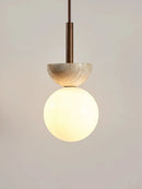 Axya Cream Style Round LED Pendant Lamp for Bedroom, Nordic Design