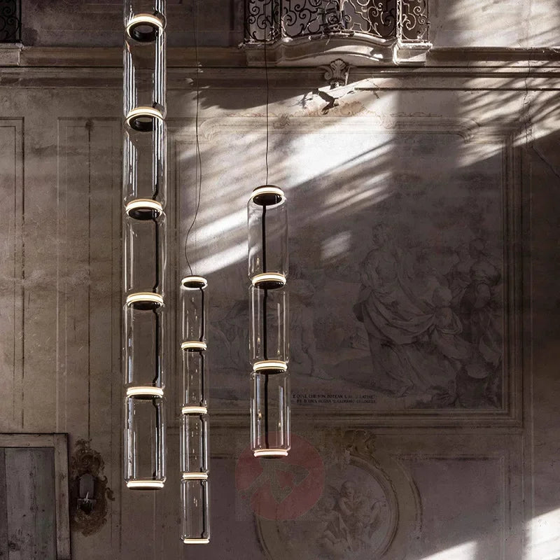 Modern Nordic Chandelier for Dining Room by Axyaa - Glass Jars Led Pendant Light