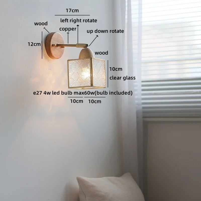 Axyaa Clear Glass LED Wall Light with Pull Wire Switch
