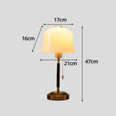 Axyaa Cream Glass Mushroom Table Lamp LED E27 Bedroom Bedside Desk Light