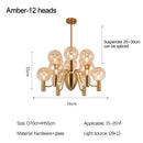Axyaa Gold LED Chandelier with Pink Glass Shades for Home Decor