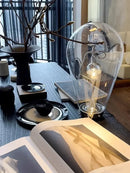 Axyaa Industrial Glass Desk Lamp - Touch Switch, Bedroom Table Light