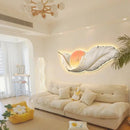 Axyaa Feather LED Wall Clock - Luxury Art Decor for Living Room - Silent, Large & Stylish