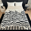 Axyaa Cationic Jacquard Zebra Pattern Velvet Lamb Blanket