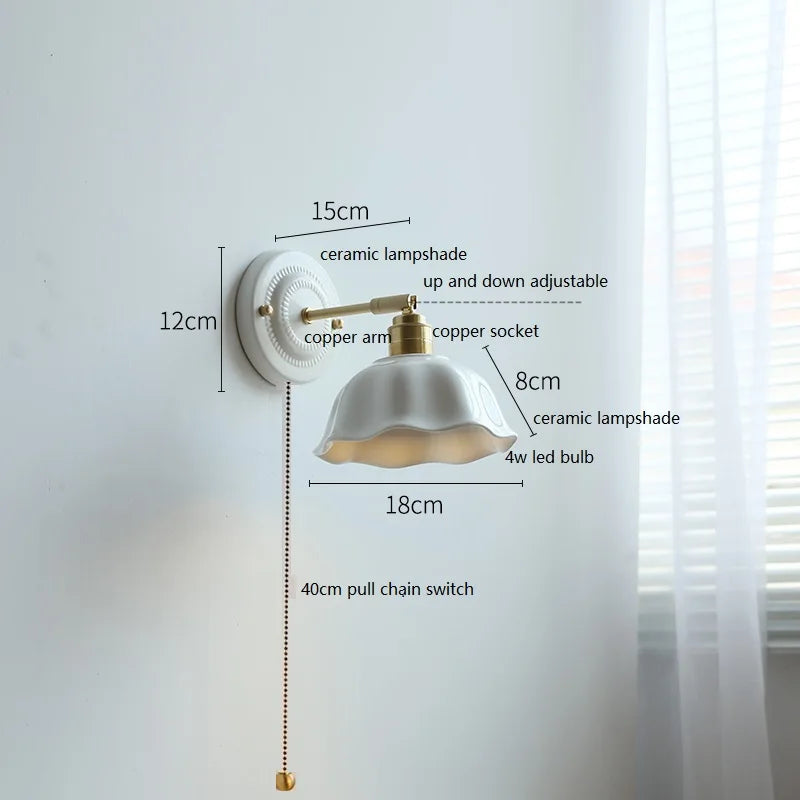 Axyaa Ceramic Wall Lamp LED Bathroom Mirror Stair Light Nordic Wandlamp