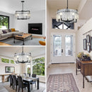 Axyaa Nordic Luxury Glass LED Pendant Chandelier for Modern Living Room & Restaurant