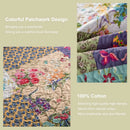 Axyaa Floral Patchwork Quilt Set - Queen Size 100% Cotton Reversible Bedspread