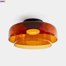Axyaa Amber Glass LED Pendant Lights: Modern Nordic Hanging Lamp for Home Decor