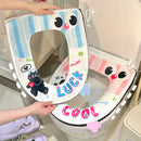 Axyaa Bunny Toilet Seat Cover Zip Winter Portable Kawaii Funny Children's Home