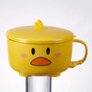 Axyaa Double-layer Stainless Steel Ramen Noodles Bowl With Lid, Cute Kitchen Tableware