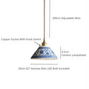 Axyaa Japanese Style Ceramic Copper Pendant Light for Dining Living Room