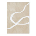 Boho Beige Abstract White Lines Wall Art Canvas Print by Axyaa