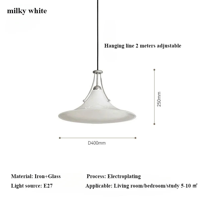 Retro White Pendant Light for Cafe & Bar by Axyaa