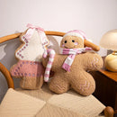 Gingerbread People Girls Pillow Set by Axyaa - Festive Bedroom and Sofa Decor