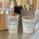 Axyaa Christmas Glass Cups 350ml Cute Festive Mug Bubble Tea Cocktail Cup