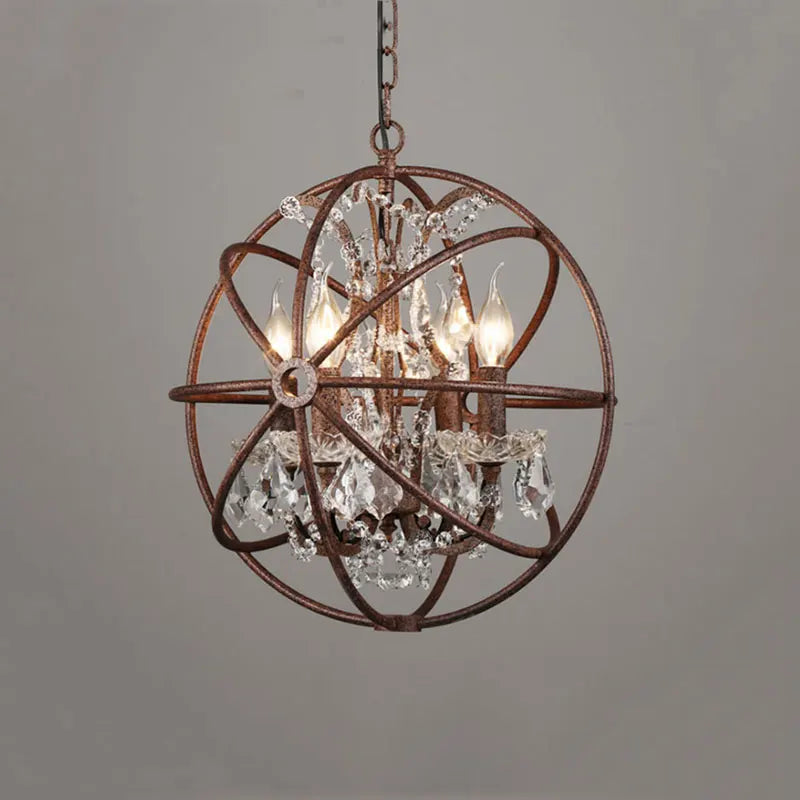 Axyaa Retro Loft Crystal Chandelier for Bar, Restaurant, and Living Room