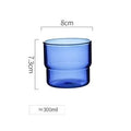 Axyaa 300-380ml Stackable Glass Mug Tumbler Cup in Various Colors for Hot/Cold Beverages