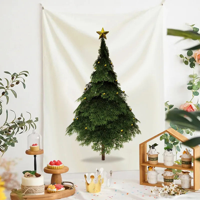 Axyaa Christmas Tree Tapestry Holiday Party Decoration Hanging Cloth Home Décor