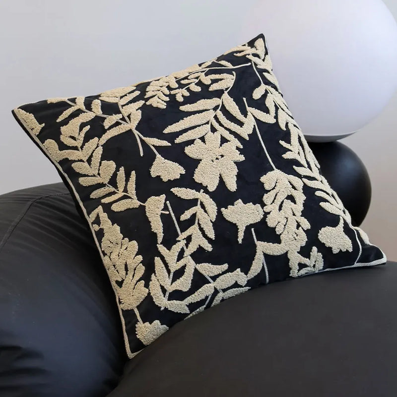 Nordic Floral Embroidery Pillow Cover 45x45, Axyaa Home Decor