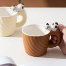 Axyaa Cartoon Cat Ceramic Mug - Cute Breakfast Tea Cup for Home Office