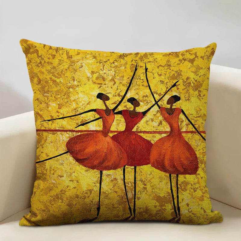 Axyaa African Woman Ethnic Cushion Cover 45x45cm