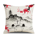 Axyaa New Chinese Style Linen Pillowcase - Ink Landscape Digital Printing