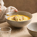 Axyaa Brown Thread Ceramic Bowl Set for Household, Japanese Restaurant, Noodles, Salad
